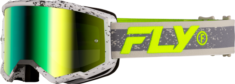 Fly Racing Zone Youth Goggles Dark Grey/Hi-Vis W/Mirror Lens