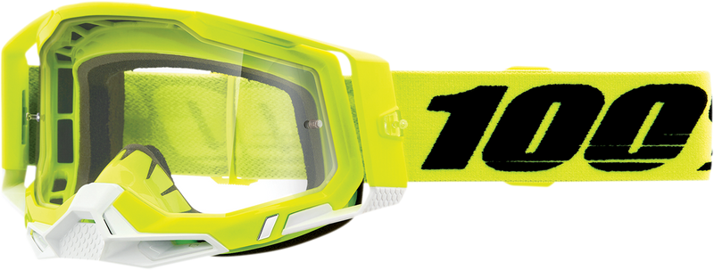 100% Racecraft 2 Goggles - Fluo Yellow - Clear
