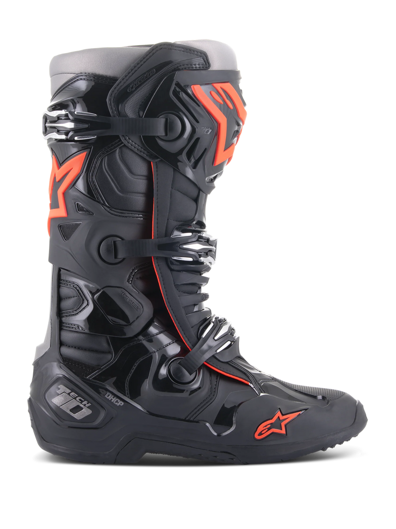 Alpinestars Tech 10 Boots - Black/Red Fluo CLOSEOUT
