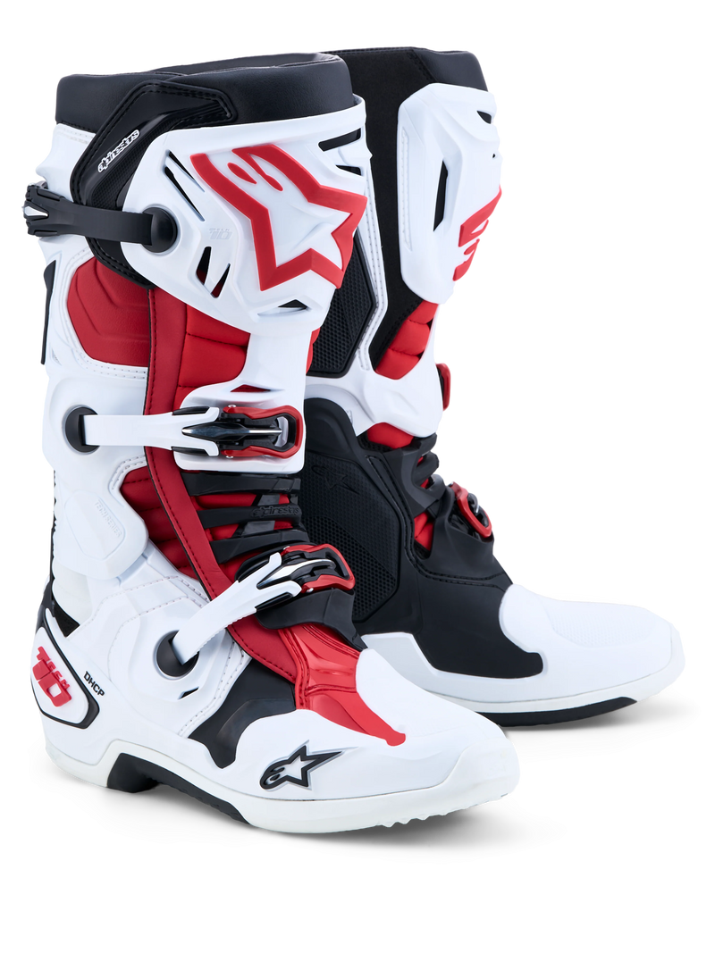 Alpinestars Tech 10 Boots - White/Black/Bright Red