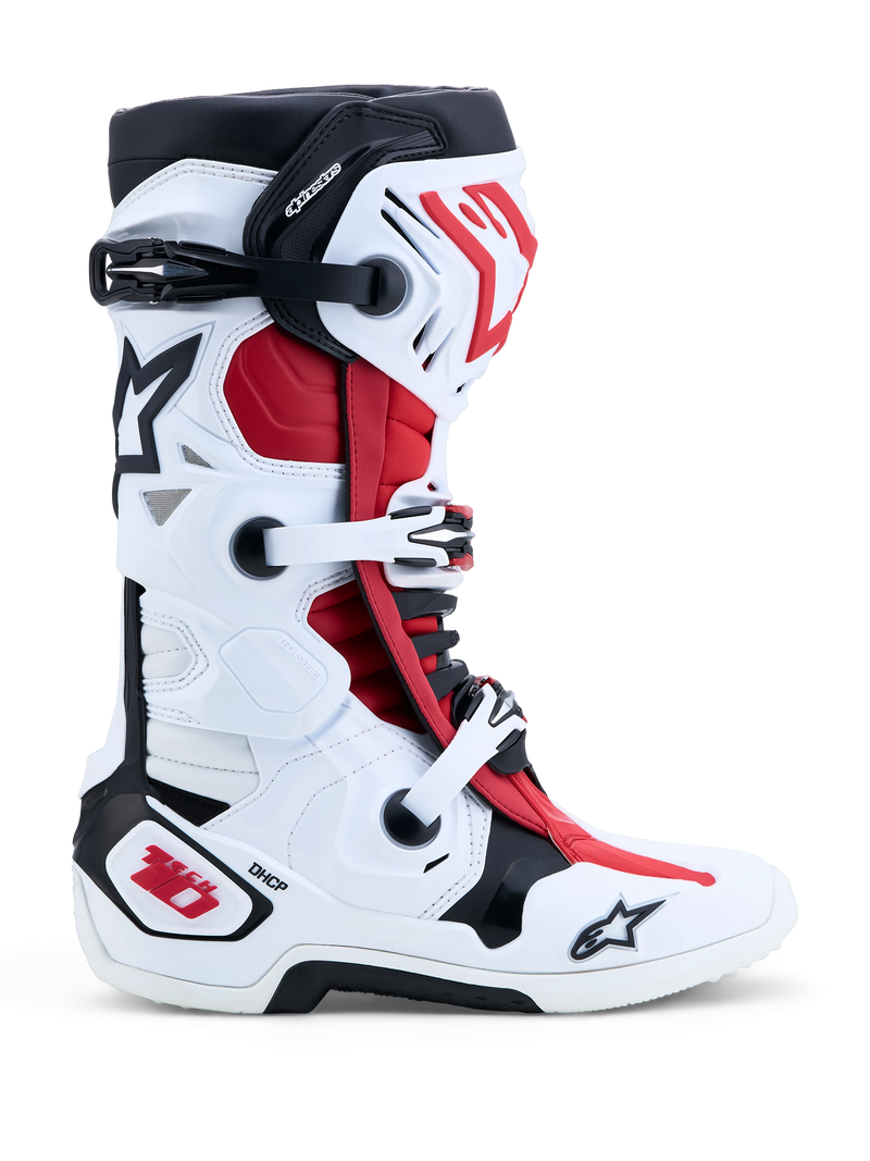 Alpinestars Tech 10 Boots - White/Black/Bright Red
