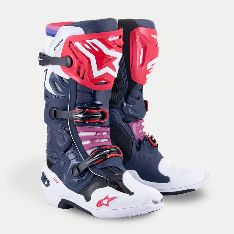 Alpinestars Tech 10 Supervented Boots - Night Navy/White/Rainbow CLOSEOUT