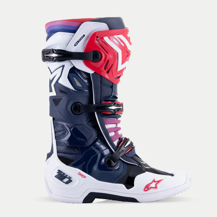 Alpinestars Tech 10 Supervented Boots - Night Navy/White/Rainbow CLOSEOUT