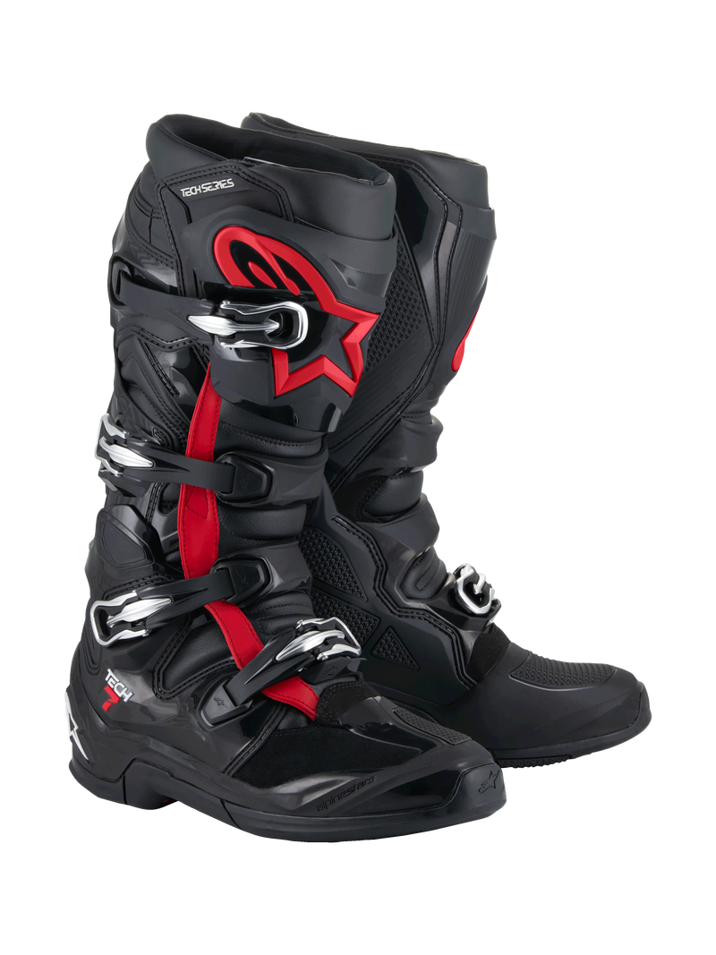Alpinestars Tech 7 Boots - Black/Red Fluo MX25
