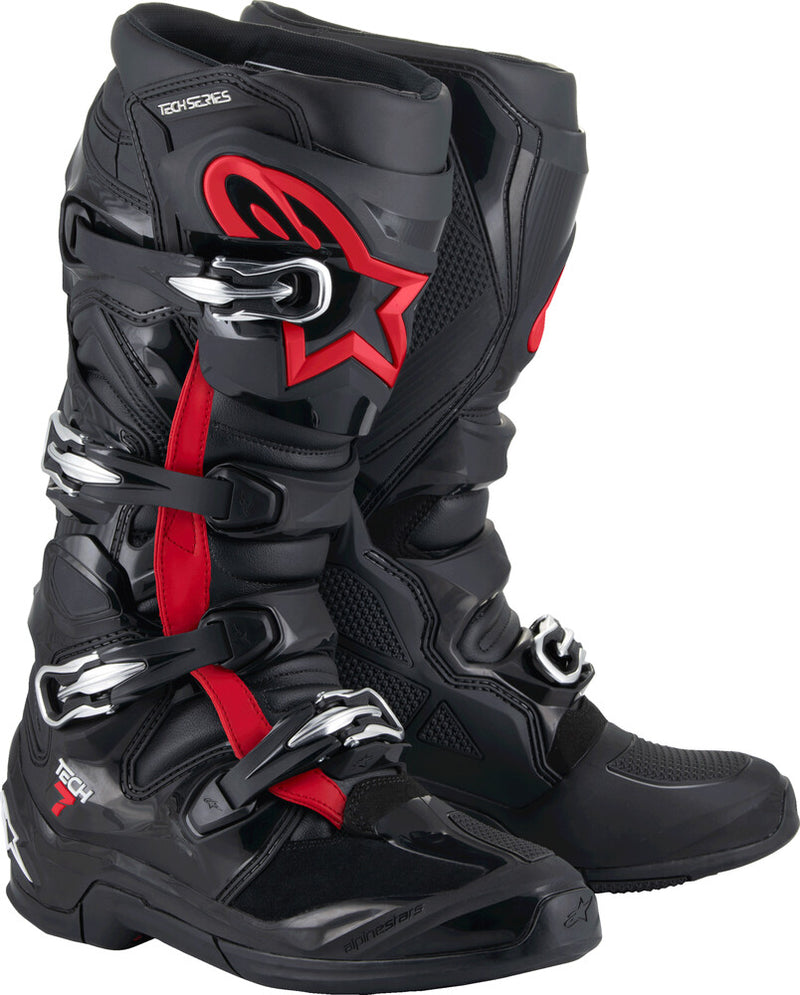 Alpinestars Tech 7 Boots - Black/Red Fluo MX25