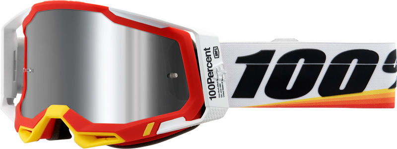 100% Racecraft 2 Goggles - Arsham Red - Silver Flash Mirror
