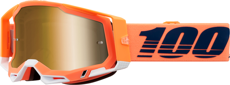 100% Racecraft 2 Goggles - Coral - True Gold Mirror
