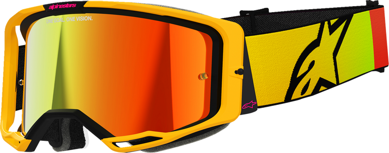 Alpinestars Vision 8 Corp Goggles - Yellow/Pink - Red Mirror