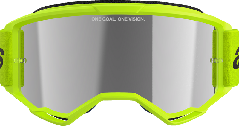 Alpinestars Vision 3 Wordmark Goggles - Yellow Fluo - Silver Mirror