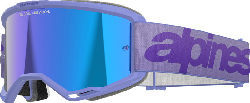 Alpinestars Vision 5 Wordmark Goggles - Purple - Blue Mirror