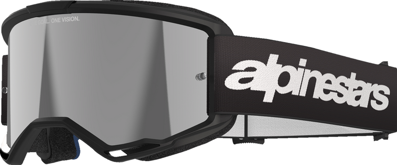 Alpinestars Vision 3 Wordmark Goggles - Black - Silver Mirror