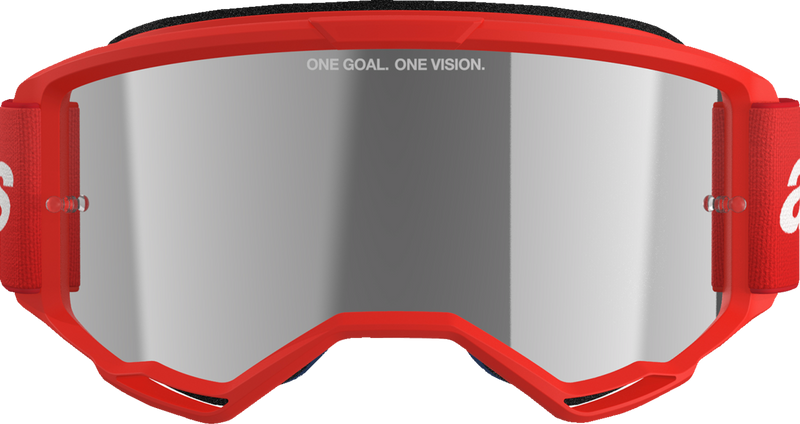 Alpinestars Vision 3 Wordmark Goggles - Red - Silver Mirror