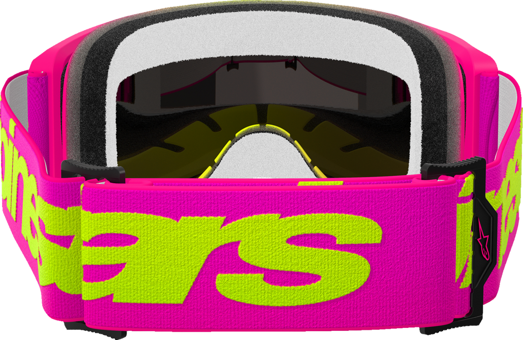 Alpinestars Vision 5 Wordmark Goggles - Pink/Yellow Fluo - Red Mirror