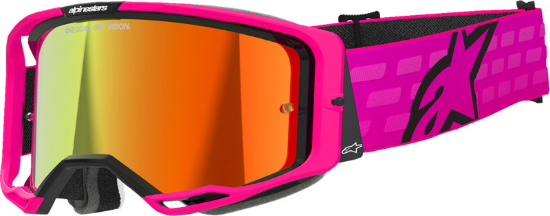 Alpinestars Vision 8 Corp Goggles - Pink - Red Mirror