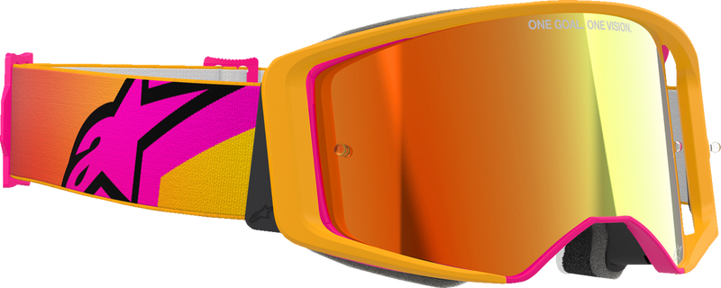 Alpinestars Supertech Corp Goggles - Yellow/Pink - Red Mirror