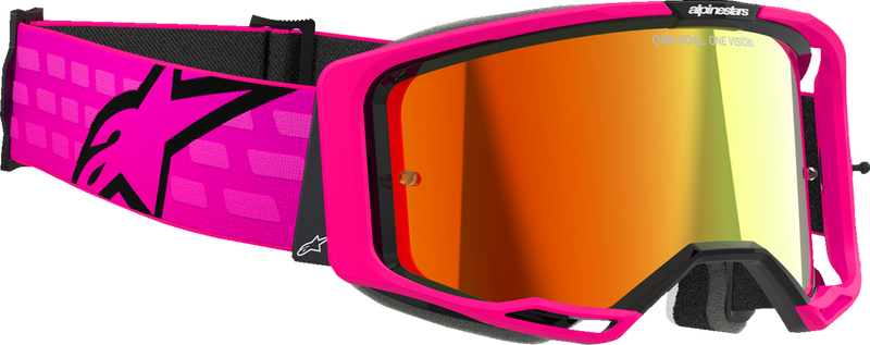 Alpinestars Vision 8 Corp Goggles - Pink - Red Mirror