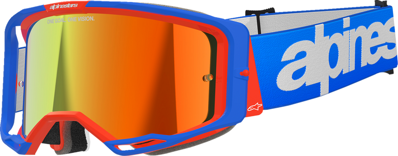Alpinestars Vision 8 Wordmark Goggles - Blue/Orange - Red Mirror