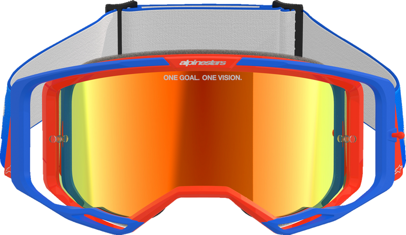 Alpinestars Vision 8 Wordmark Goggles - Blue/Orange - Red Mirror