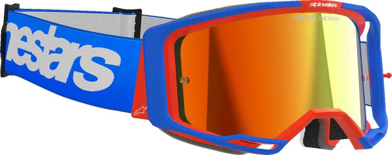 Alpinestars Vision 8 Wordmark Goggles - Blue/Orange - Red Mirror