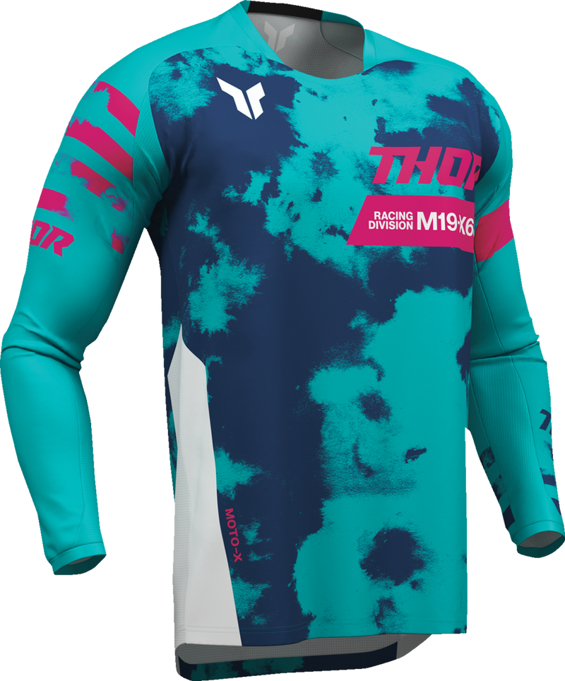 THOR Youth Launchmode Bleach Jersey - White/Aqua - 2XS 2912-2584