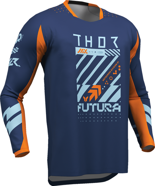 THOR Youth Launchmode Futura Jersey - Navy/Orange - Small 2912-2598