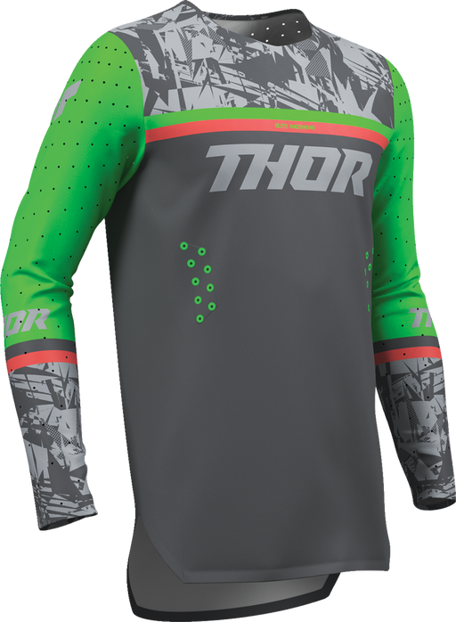 THOR Youth Sportmode Punk'd Jersey - Charcoal/Green - Medium 2912-2734