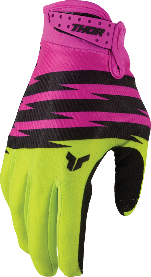 THOR Youth Launchmode Shockie Gloves - Acid/Fuchsia - Medium 3332-2308