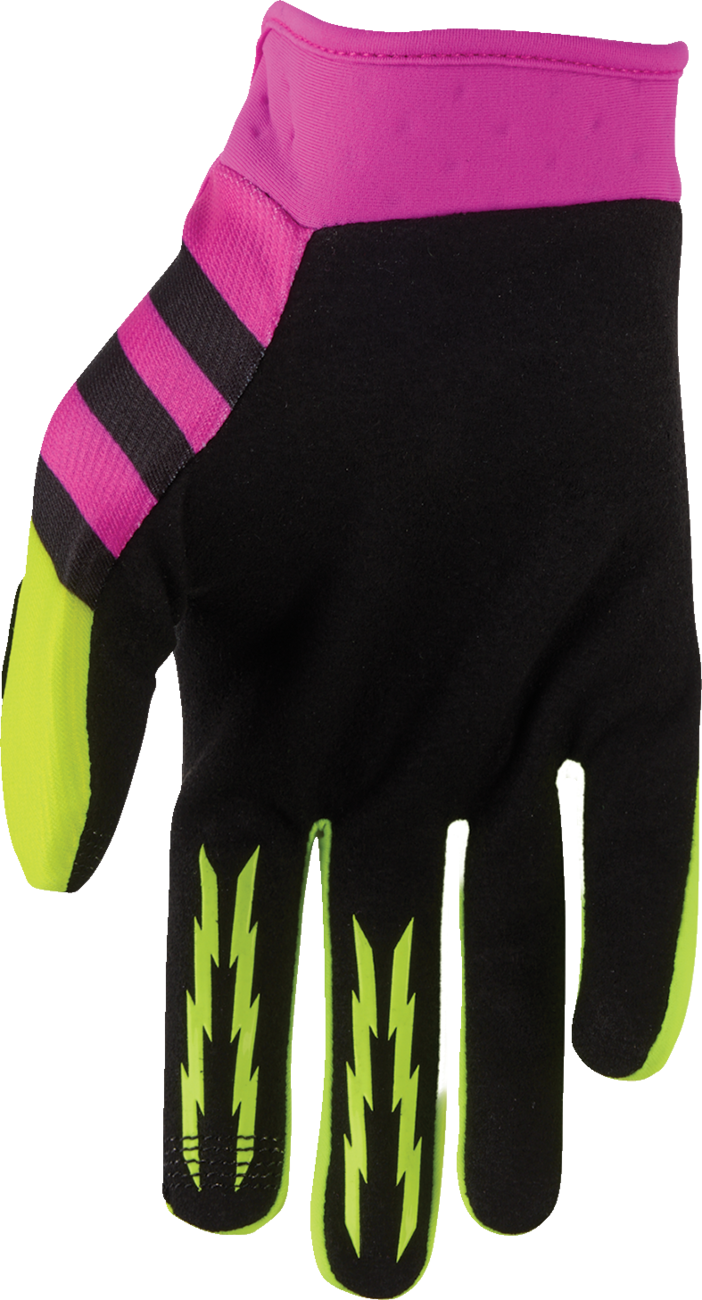 THOR Youth Launchmode Shockie Gloves - Acid/Fuchsia - Medium 3332-2308