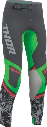 THOR Youth Sportsmode Punk'd Pants - Charcoal/Green - US 24 2903-2735