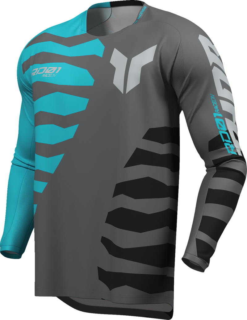 THOR Launchmode Shredder Jersey - Charcoal/Aqua - XL 2910-8869