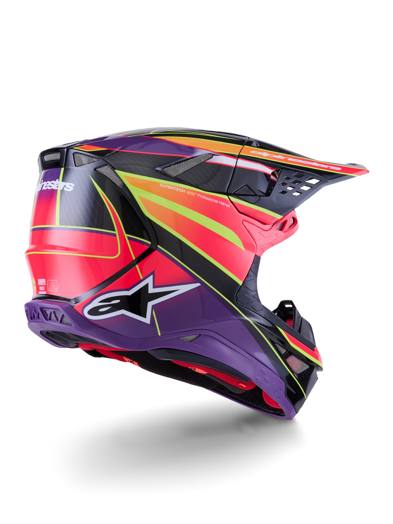 Alpinestars Supertech M10 Era Helmet - Pink/Violet/Yellow Fluo Glossy MX26