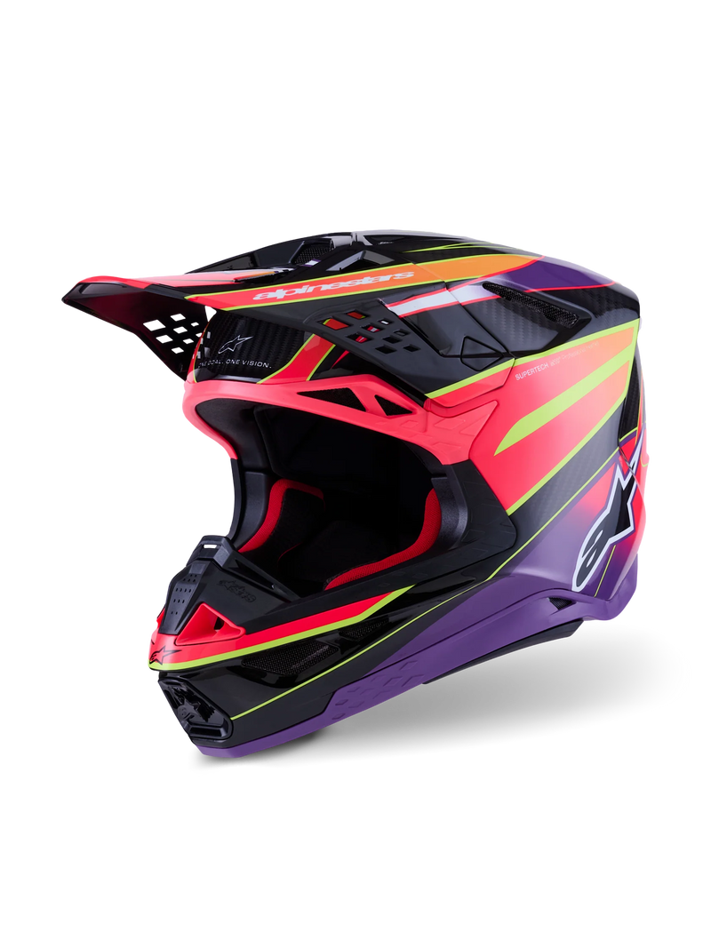Alpinestars Supertech M10 Era Helmet - Pink/Violet/Yellow Fluo Glossy MX26
