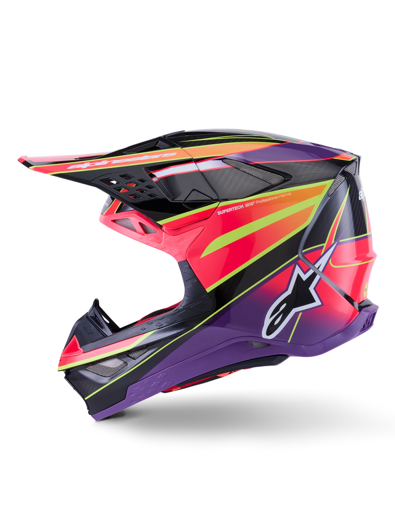 Alpinestars Supertech M10 Era Helmet - Pink/Violet/Yellow Fluo Glossy MX26