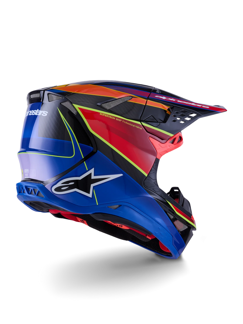 Alpinestars Supertech M10 Era Helmet - Blue/Red/Yellow Fluo Glossy MX26