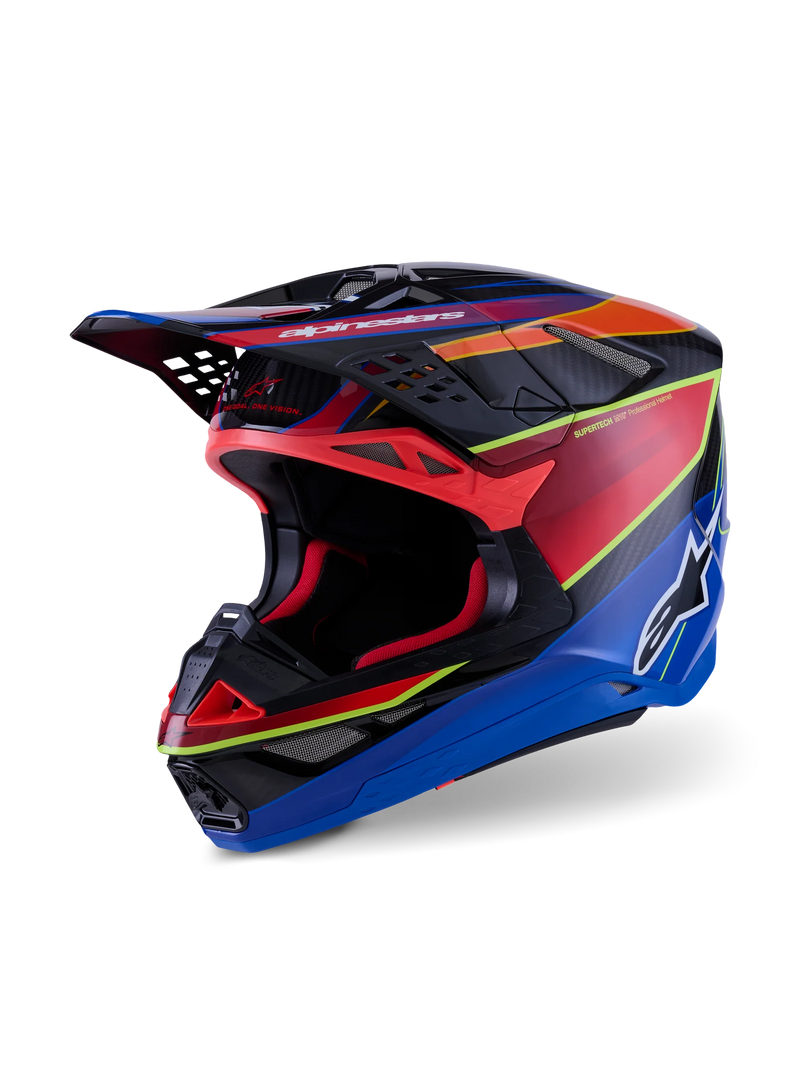 Alpinestars Supertech M10 Era Helmet - Blue/Red/Yellow Fluo Glossy MX26