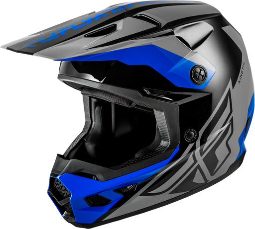 Kinetic Crest Helmet Grey/Black/Blue 2x