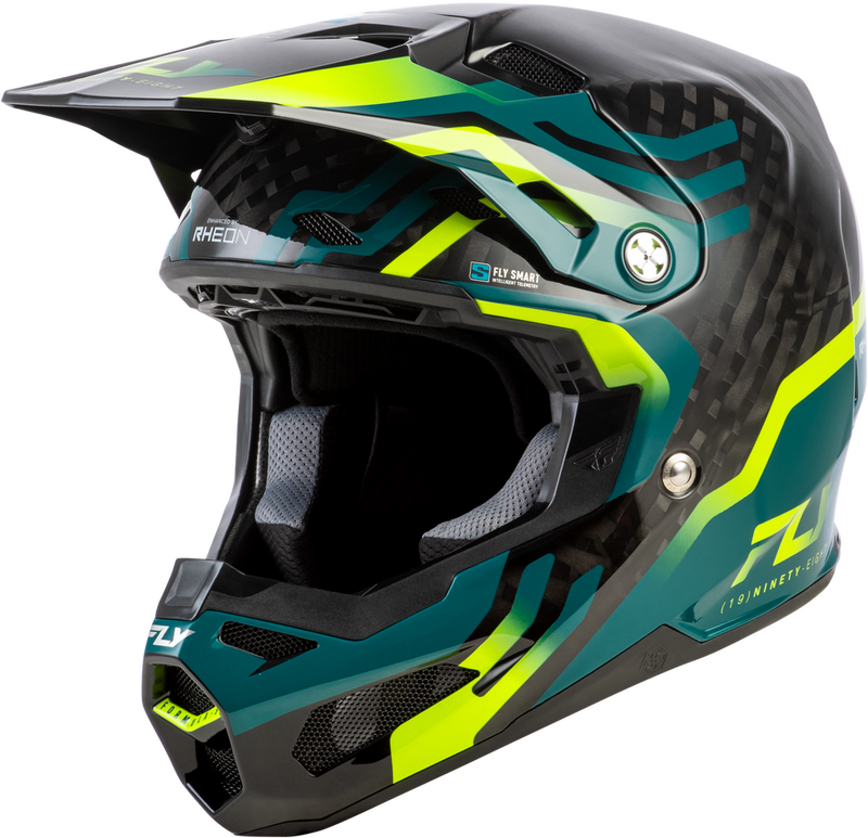 carbon-dioxide ppi in motorcycle helmets Fly Racing Formula S Carbon Byte Helmet Black Carbon/Teal/Lime Md