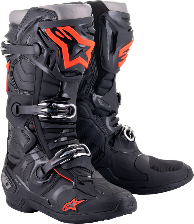 Alpinestars Tech 10 Boots - Black/Red Fluo CLOSEOUT