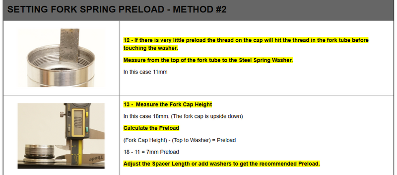 Race Tech Gold Valve Fork Cartridge Emulator Kit - CRF/KLX/TTR 110